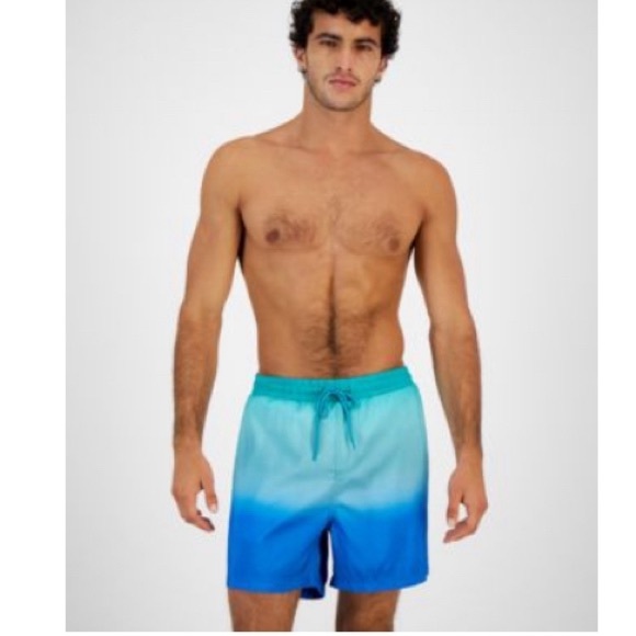 New! I.N.C. Men’s Sunrise Ombre’ Swim Trunks. French Blue Combo Size XXL - Picture 1 of 5